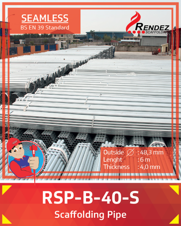 Rendez Scaffolding Pipe Seamless RSP-B-40-S